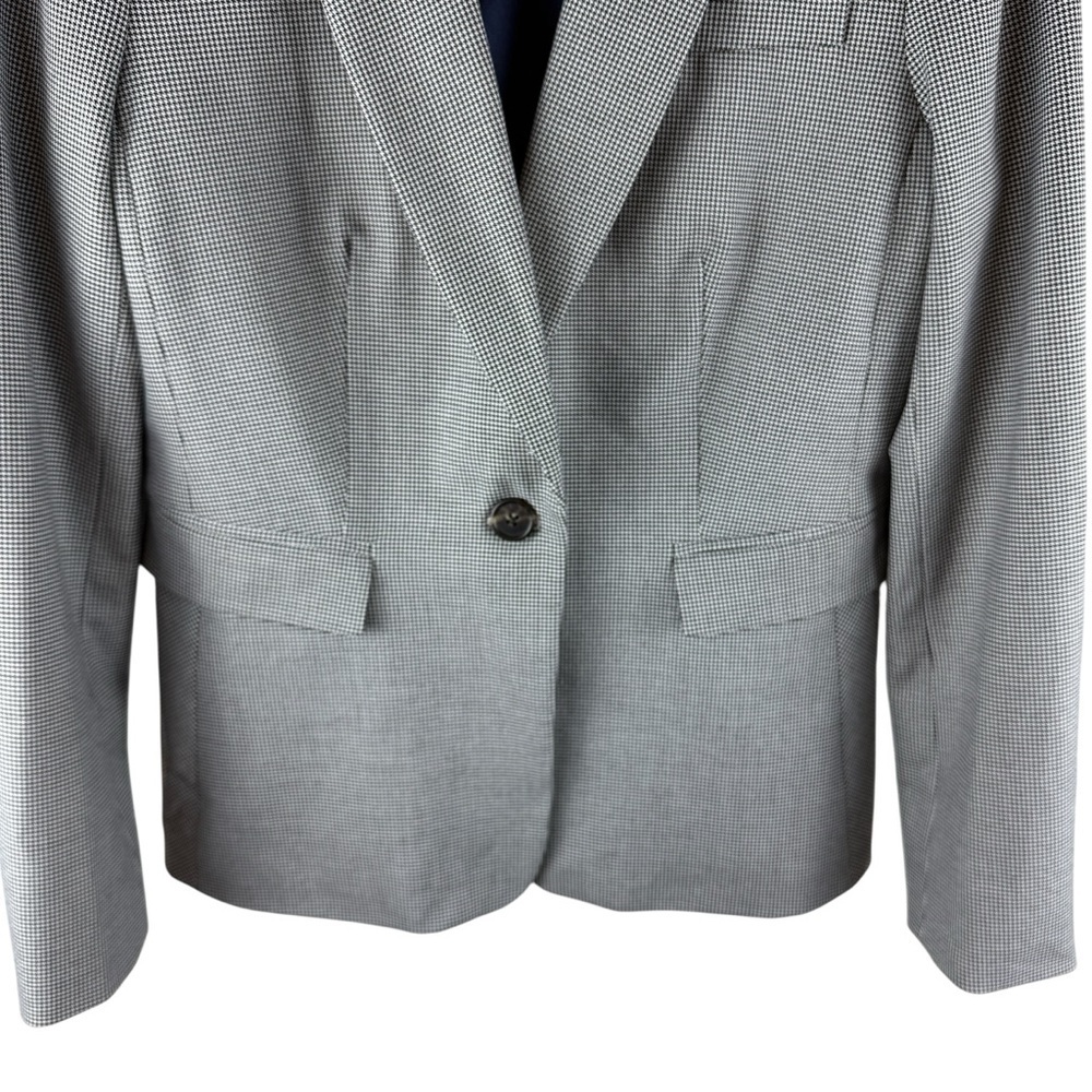 J. Crew Houndstooth Peplum Single Button Blazer Size 8 - Picture 6 of 10